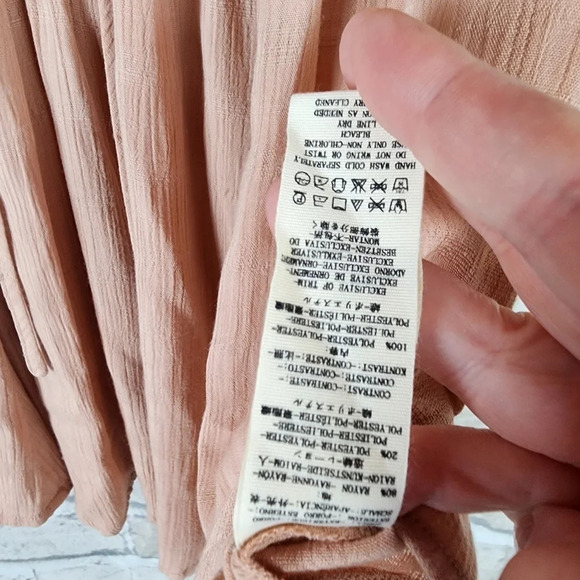 Free People Western Romance Mesh Applique Swing Top Rose  Pink Size XS - Picture 16 of 16